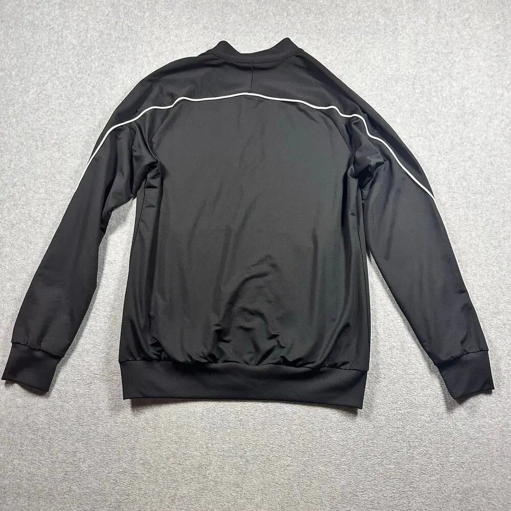 Gymshark Full Zip Jacket Black White Piping Athletic Track Jacket Medium EUC